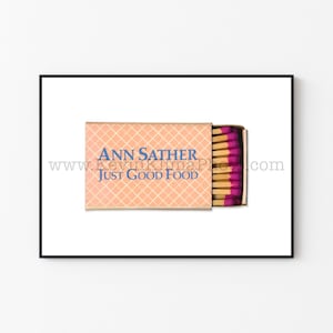 Chicago Photography Print - Unframed Vintage Matchbook Print - Ann Sather Swedish Diner, Just Good Food