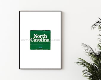 North Carolina - Vintage Matchbook Print - Unframed Wall Art Print - NC Photography