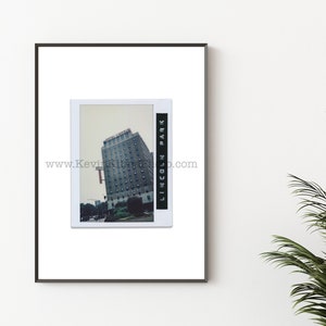 **HOTEL LINCOLN, Chicago Fotografie Druck - Ungerahmte Wandkunst - Polaroid Sofortfilmdruck - Lincoln Park, Chicago Hotelschild