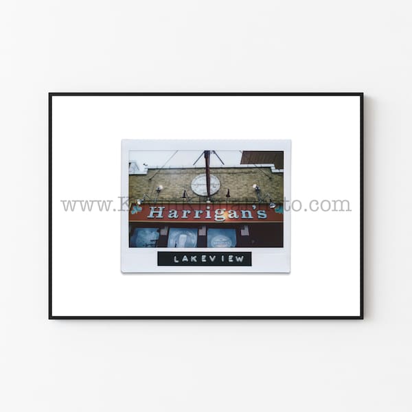 HARRIGAN'S PUB, Chicago Photography Print - Unframed Wall Art - Polaroid Instant Film Print - Lakeview, Chicago Bar Sign