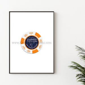 Vintage Las Vegas Casino Chip Print - Unframed Wall Art Print - STARDUST Hotel and Casino, Las Vegas ART PRINT