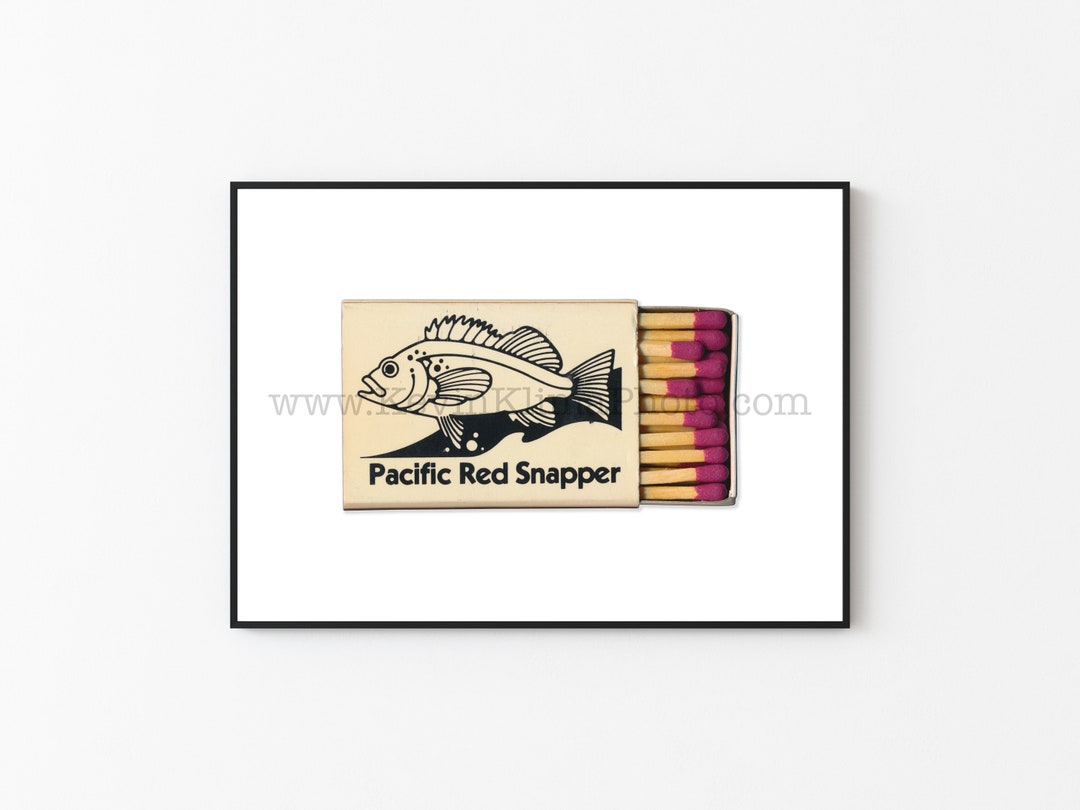 Pacific Red Snapper - Unframed Photography Print, Vintage Matchbook ...