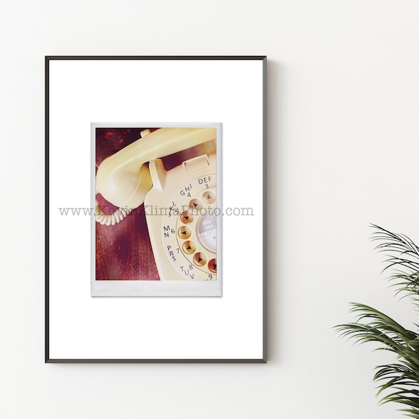 ROTARY TELEPHONE Photography - Unframed Wall Art - Polaroid Instant Film Print - Vintage, Antique Phone Art, Rotary Dial Phone