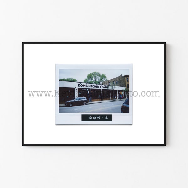 DOM'S KITCHEN & MARKET, Chicago Photography Print - Unframed Wall Art - Polaroid Instant Film Print - Lincoln Park, Chicago Grocery Sign