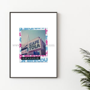 CAFE TOLA, Chicago Photography Print - Unframed Wall Art - Polaroid Instant Film Print - LAKEVIEW, Chicago Restaurant Sign