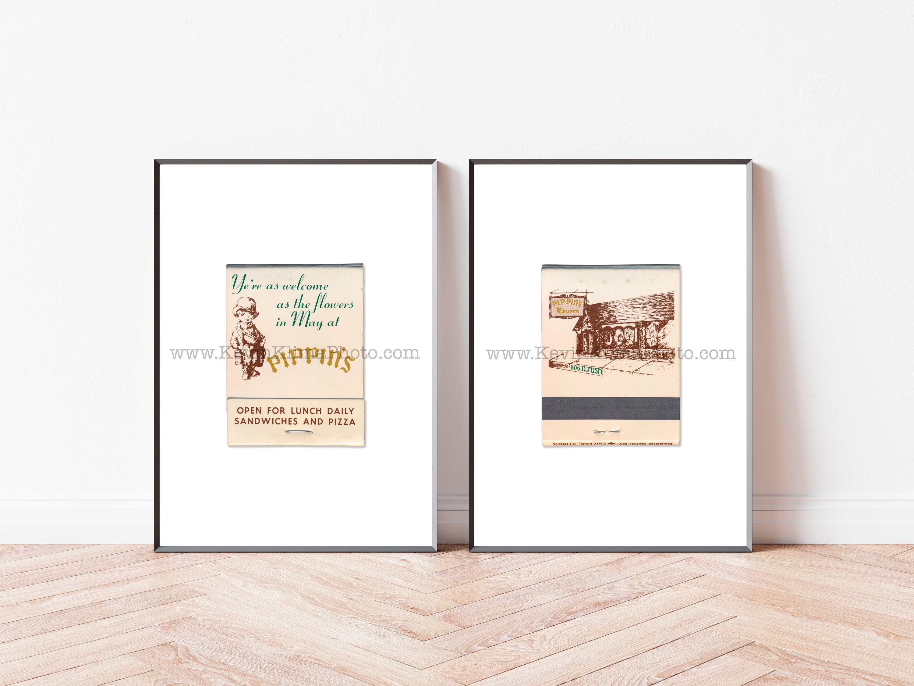 PIPPIN'S TAVERN、ヴィンテージ シカゴ バー アート - マッチブック