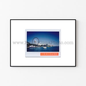 NAVY PIER Ferris Wheel, CHICAGO Photography Print - Unframed Wall Art - Polaroid Instant Film Print - Chicago Lakefront Photo Prints