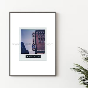 PARAMOUNT THEATRE, SEATTLE Photography Print - Unframed Wall Art - Polaroid Instant Film Print, Seattle, Washington Neon Signs