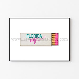 FLORIDA CAFE - Unframed Photography Print, Vintage Matchbook Wall Art - Kitchen, Dining Room Decor