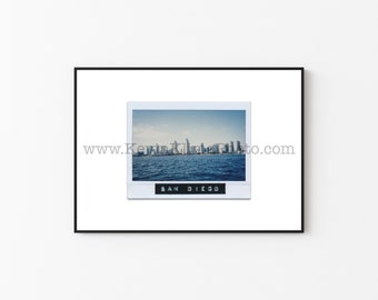 SAN DIEGO SKYLINE Photography Print - Unframed Wall Art - Polaroid Instant Film Print - San Diego, California