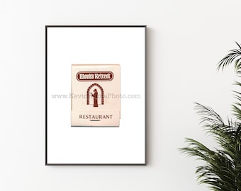 MONK'S RETREAT, San Jose, California - Unframed Matchbook Photography Print - California Restaurant Bar Decor