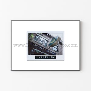 VAUGHAN&#39;S PUB, Chicago Fotografie Druck - Ungerahmte Wandkunst - Polaroid Sofortfilmdruck - Lakeview, Chicago Irish Bar Schild