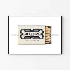 Chicago Photography Print - Vintage Matchbook Print - Unframed Wall Art - Chicago Restaurant, Morton&#39;s Steakhouse