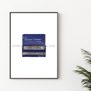 ITALIAN VILLAGE, Chicago Photography Print - Vintage Matchbook Print - Wall Art - Chicago Restaurant