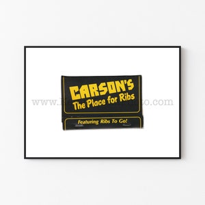 Chicago Photography Print - Vintage Matchbook Print - Unframed Wall Art - Chicago Restaurant, Carson&#39;s Ribs