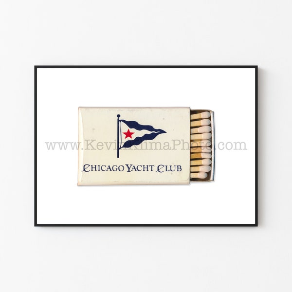 Chicago Photography Print - Vintage Matchbook Print - Unframed Wall Art - Chicago Yacht Club