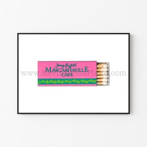 JIMMY BUFFET&#39;S Margaritaville, Modern Photography Print - Vintage Matchbook Print - Unframed Print - Kitchen Decor - Cool Wall Art