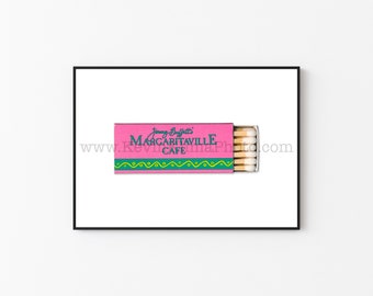 JIMMY BUFFET&#39;S Margaritaville, Modern Photography Print - Vintage Matchbook Print - Unframed Print - Kitchen Decor - Cool Wall Art