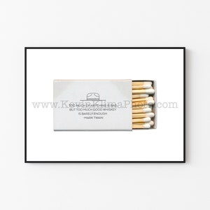 Good Whiskey Quote, Mark Twain - Vintage Matchbook Photography Print - Modern Art Print - Unframed Wall Art Print - Original Art Print