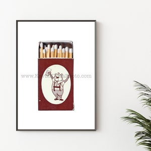 German Beer Bear - Vintage Matchbox Unframed Photography Print - Vintage Matchbook Print - Wall Art Print