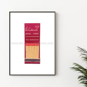 Vintage Bar Photography Print - Cocktail Bar, Rare Wines to Drink - Vintage Matchbook Print - Wall Art Print - Kitchen Decor - Cool Wall Art