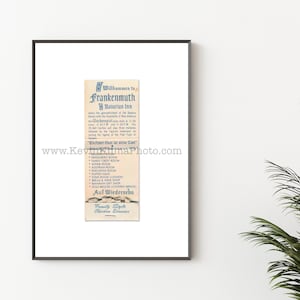 BAVARIAN INN, FRANKENMUTH, Michigan Art Print, German Matchbook Print - Vintage Matchbook Print - Unframed Wall Art Print