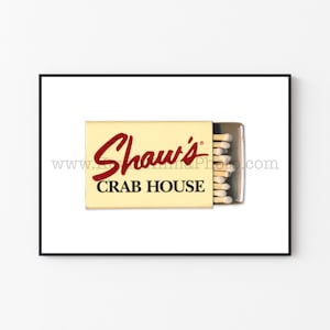 Chicago Photography Print - Vintage Matchbook Print - Unframed Wall Art - Chicago Restaurant, Shaw&#39;s Crab House, River North, Chicago