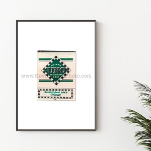 Chicago Photography Print - Vintage Matchbook Print - Unframed Wall Art - Chicago Restaurant, PIZZERIA UNO, Uno&#39;s Pizza