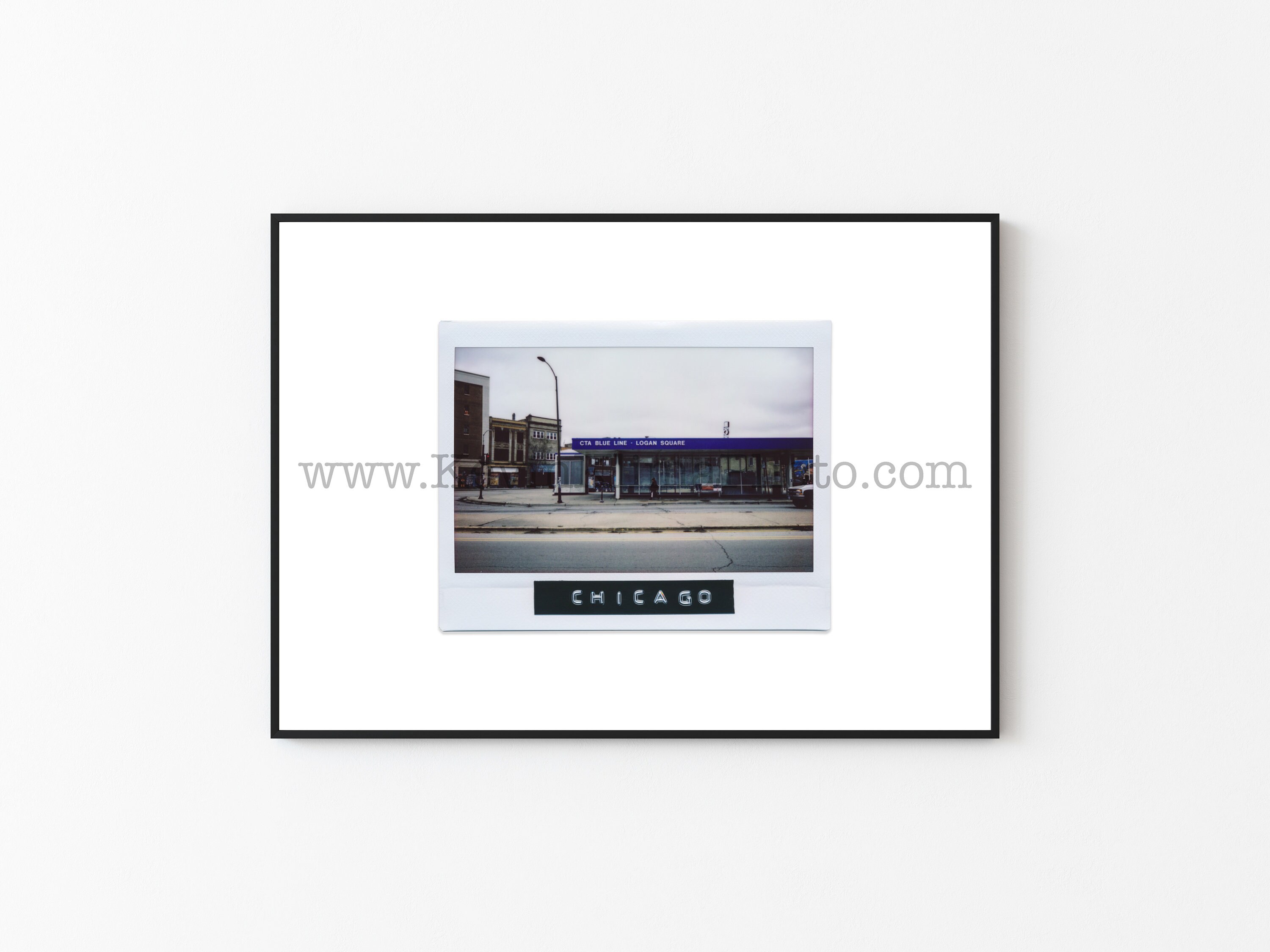 LOGAN SQUARE CTA Blue Line, Chicago Photography Print - Unframed Wall Art - Polaroid Instant Film Print