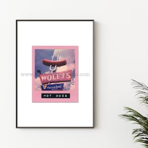WOLFY&#39;S HOT DOGS, Chicago Photography Print - Unframed Wall Art - Polaroid Instant Film Print - Chicago Hot Dog Restaurant