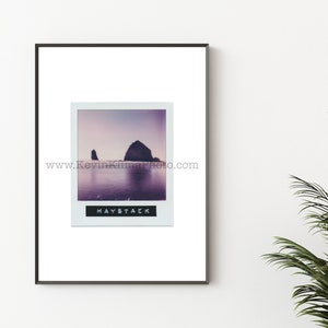 CANNON BEACH, OREGON Stampa fotografica - Arte murale senza cornice - Stampa su pellicola istantanea Polaroid, costa dell&#39;Oregon, Haystack Rock
