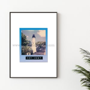 KEY WEST LIGHTHOUSE Photography Print - Unframed Wall Art - Polaroid Instant Film Print - Florida Keys