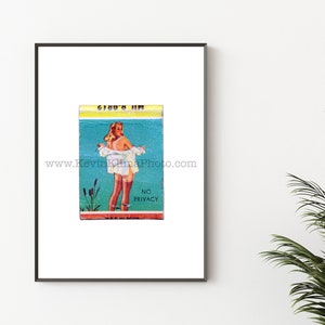 NO PRIVACY - Modern Photography Print - Vintage Matchbook Print - Unframed, Ready to Frame Print - Kitchen Decor - PINUP Girl Wall Art
