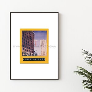 **HOTEL LINCOLN, Chicago Fotografie Druck - Ungerahmte Wandkunst - Polaroid Sofortfilmdruck - Lincoln Park, Chicago Hotelschild