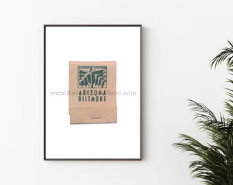 ARIZONA BILTMORE, Phoenix, Arizona - Nieoprawiona fotografia, Vintage Matchbox Print - Phoenix Luxury Hotel Resort
