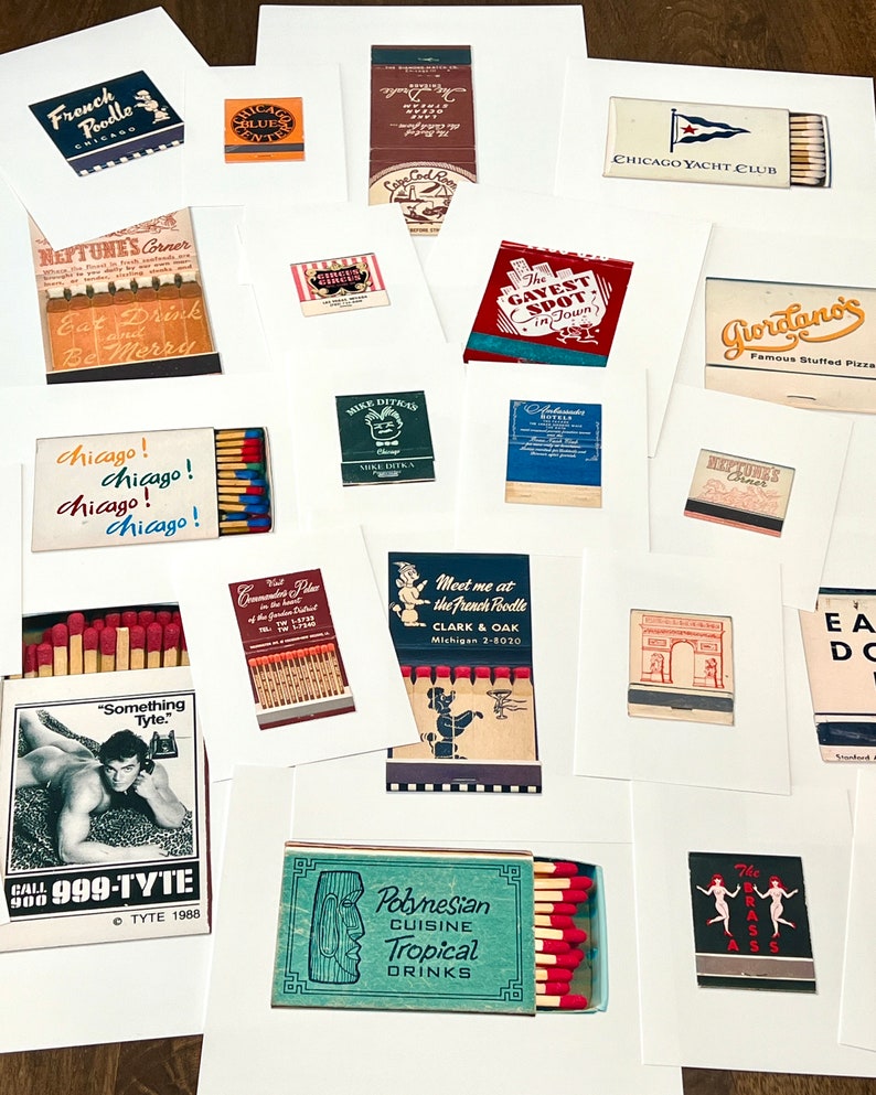 ALFIE'S, Chicago Photography Print Vintage Matchbook Print, Unframed