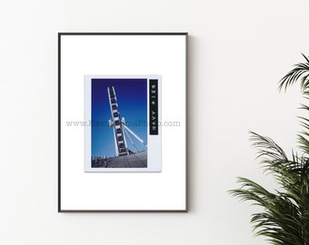 NAVY PIER reuzenrad, CHICAGO fotografie print - ingelijste muurkunst - polaroid instant film print - Chicago Lakefront fotoprints