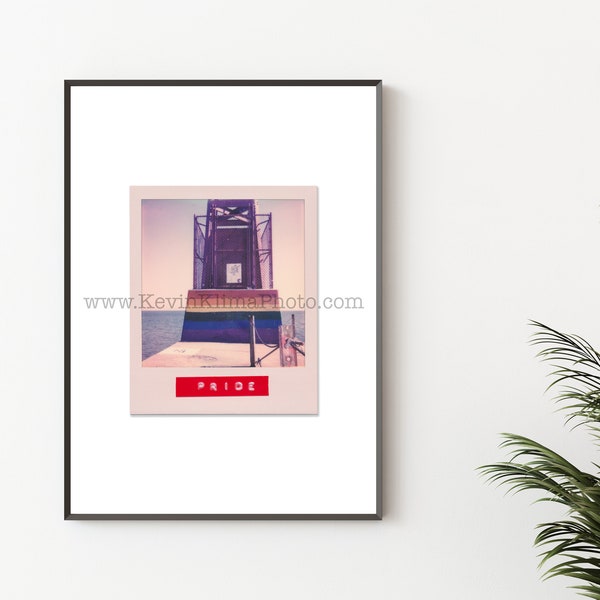 PRIDE PIER, Chicago Photography Print - Unframed Wall Art - Polaroid Instant Film Print - Hollywood Beach, Rainbow Flag, Gay Pride