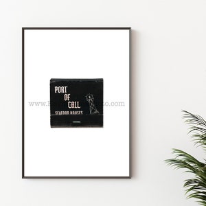 PORT OF CALL Seafood House, Vintage Kitchen Photography Print - Vintage Matchbook Print - Unframed Wall Art Print - Kitchen Decor