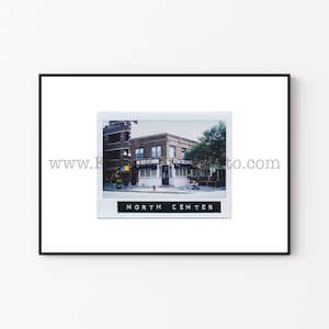 COBBLESTONE, Chicago Photography Print - ingelijste muurkunst - Polaroid Instant Film Print - North Center, Chicago Sign Prints