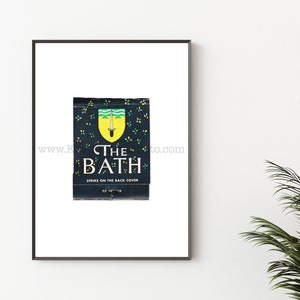 THE BATH - Bathroom Art Print - Vintage Matchbook Print - Unframed Wall Art Print - Bath / Shower Room Art