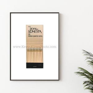 Vintage New Orleans Matchbook Art Print - Vintage NOLA Print - Unframed Wall Art Print - ROYAL SONESTA Hotel