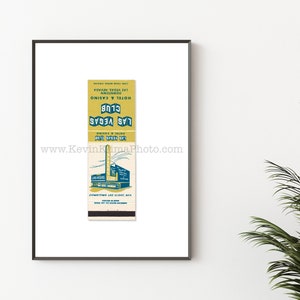 Vintage Las Vegas Matchbook Print - Unframed Wall Art Print - Las Vegas Club Hotel and Casino, Downtown Las Vegas