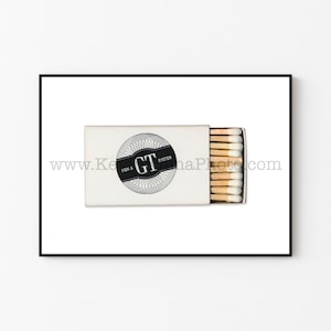 Chicago Photography Print - Vintage Matchbox Print - Unframed Wall Art - GT FISH & OYSTER, Chicago Restaurant