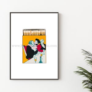 Modern Photography Print - Fancy French Dining Room - Vintage Matchbook Print - Unframed Print - Kitchen Decor - Cool Wall Art