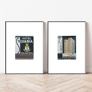 Hotel Sylvania, Philadelphia, Pennsylvania - Set of 2 Unframed Matchbook Photography Prints