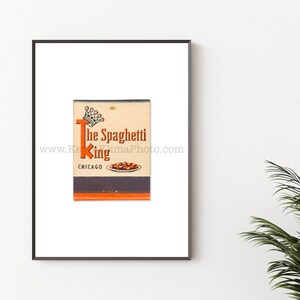 Chicago Photography Print - Vintage Matchbook Print - Wall Art - Chicago Restaurant, SPAGHETTI KING