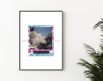 BELLAGIO LAS VEGAS Photography Print - Unframed Wall Art - Polaroid Instant Film Print - Bellagio Casino Hotel