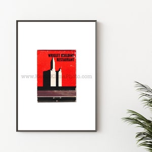 Wrigley Building Restaurant, Chicago - Unframed Matchbook Photography Print - Chicago Photography - Old Chicago Restaurants