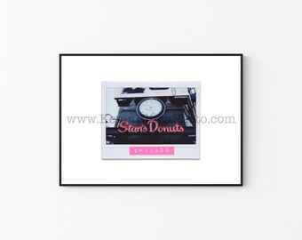 STAN'S DONUTS, Chicago Photography Print - Unframed Wall Art - Polaroid Instant Film Print - Lakeview, Chicago Sign